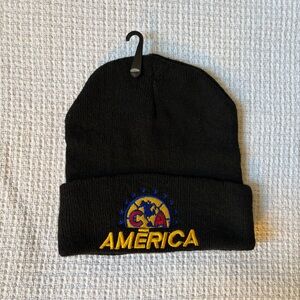 NWT Club America CA Soccer Futbol Black Logo Beanie O/S